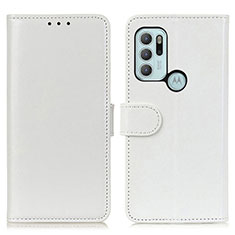 Custodia Portafoglio In Pelle Cover con Supporto M07L per Motorola Moto G60s Bianco