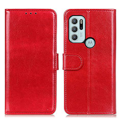Custodia Portafoglio In Pelle Cover con Supporto M07L per Motorola Moto G60s Rosso