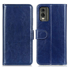 Custodia Portafoglio In Pelle Cover con Supporto M07L per Nokia C210 Blu