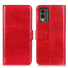 Custodia Portafoglio In Pelle Cover con Supporto M07L per Nokia C210 Rosso