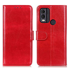Custodia Portafoglio In Pelle Cover con Supporto M07L per Nokia C22 Rosso