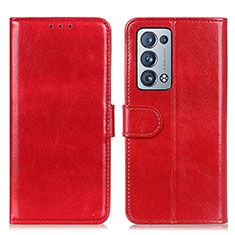 Custodia Portafoglio In Pelle Cover con Supporto M07L per Oppo Reno6 Pro+ Plus 5G Rosso