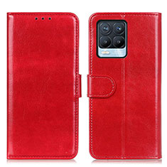 Custodia Portafoglio In Pelle Cover con Supporto M07L per Realme 8 4G Rosso