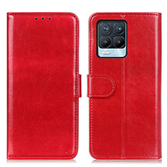 Custodia Portafoglio In Pelle Cover con Supporto M07L per Realme 8 Pro Rosso