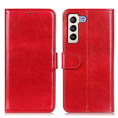 Custodia Portafoglio In Pelle Cover con Supporto M07L per Samsung Galaxy S21 FE 5G Rosso