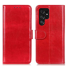 Custodia Portafoglio In Pelle Cover con Supporto M07L per Samsung Galaxy S21 Ultra 5G Rosso