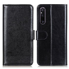 Custodia Portafoglio In Pelle Cover con Supporto M07L per Sony Xperia 1 V Nero