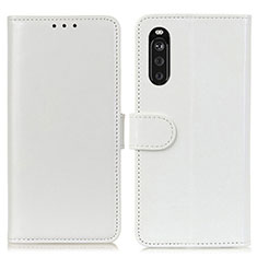 Custodia Portafoglio In Pelle Cover con Supporto M07L per Sony Xperia 10 III Lite Bianco
