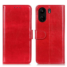 Custodia Portafoglio In Pelle Cover con Supporto M07L per Xiaomi Poco C65 Rosso
