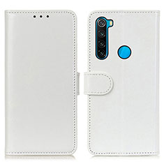 Custodia Portafoglio In Pelle Cover con Supporto M07L per Xiaomi Redmi Note 8 (2021) Bianco