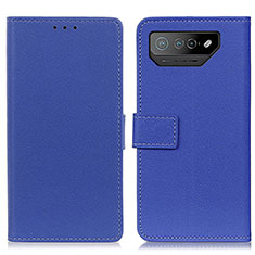 Custodia Portafoglio In Pelle Cover con Supporto M08L per Asus ROG Phone 7 Blu