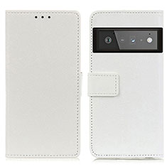 Custodia Portafoglio In Pelle Cover con Supporto M08L per Google Pixel 6 Pro 5G Bianco
