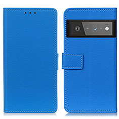 Custodia Portafoglio In Pelle Cover con Supporto M08L per Google Pixel 6 Pro 5G Blu