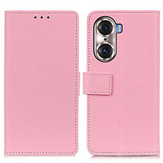 Custodia Portafoglio In Pelle Cover con Supporto M08L per Huawei Honor 60 Pro 5G Rosa