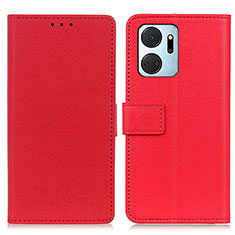 Custodia Portafoglio In Pelle Cover con Supporto M08L per Huawei Honor X7a Rosso
