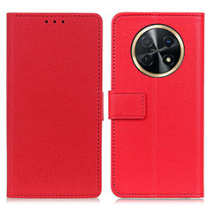 Custodia Portafoglio In Pelle Cover con Supporto M08L per Huawei Nova Y91 Rosso