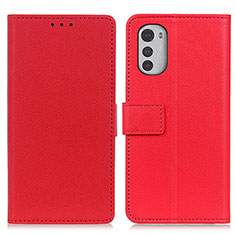 Custodia Portafoglio In Pelle Cover con Supporto M08L per Motorola Moto E32s Rosso