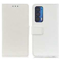 Custodia Portafoglio In Pelle Cover con Supporto M08L per Motorola Moto Edge (2021) 5G Bianco