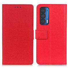 Custodia Portafoglio In Pelle Cover con Supporto M08L per Motorola Moto Edge (2021) 5G Rosso