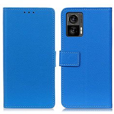 Custodia Portafoglio In Pelle Cover con Supporto M08L per Motorola Moto Edge 30 Lite 5G Blu