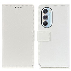 Custodia Portafoglio In Pelle Cover con Supporto M08L per Motorola Moto Edge 30 Pro 5G Bianco