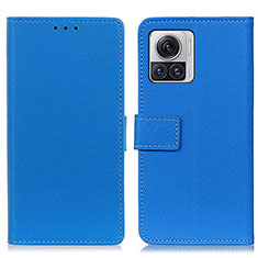 Custodia Portafoglio In Pelle Cover con Supporto M08L per Motorola Moto Edge 30 Ultra 5G Blu