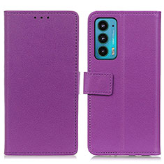 Custodia Portafoglio In Pelle Cover con Supporto M08L per Motorola Moto Edge Lite 5G Viola