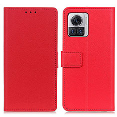 Custodia Portafoglio In Pelle Cover con Supporto M08L per Motorola Moto Edge X30 Pro 5G Rosso