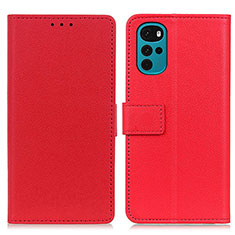 Custodia Portafoglio In Pelle Cover con Supporto M08L per Motorola Moto G22 Rosso