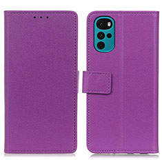 Custodia Portafoglio In Pelle Cover con Supporto M08L per Motorola Moto G22 Viola