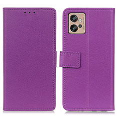 Custodia Portafoglio In Pelle Cover con Supporto M08L per Motorola Moto G32 Viola