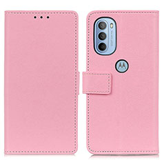 Custodia Portafoglio In Pelle Cover con Supporto M08L per Motorola Moto G41 Rosa