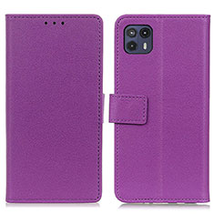 Custodia Portafoglio In Pelle Cover con Supporto M08L per Motorola Moto G50 5G Viola