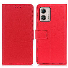 Custodia Portafoglio In Pelle Cover con Supporto M08L per Motorola Moto G53 5G Rosso