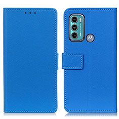 Custodia Portafoglio In Pelle Cover con Supporto M08L per Motorola Moto G60 Blu