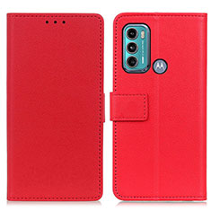 Custodia Portafoglio In Pelle Cover con Supporto M08L per Motorola Moto G60 Rosso