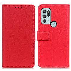 Custodia Portafoglio In Pelle Cover con Supporto M08L per Motorola Moto G60s Rosso