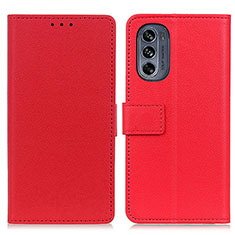 Custodia Portafoglio In Pelle Cover con Supporto M08L per Motorola Moto G62 5G Rosso