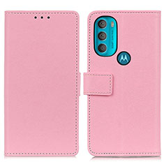 Custodia Portafoglio In Pelle Cover con Supporto M08L per Motorola Moto G71 5G Rosa