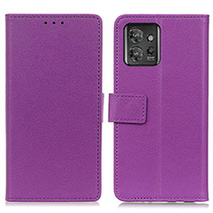 Custodia Portafoglio In Pelle Cover con Supporto M08L per Motorola ThinkPhone 5G Viola