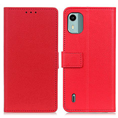 Custodia Portafoglio In Pelle Cover con Supporto M08L per Nokia C12 Plus Rosso
