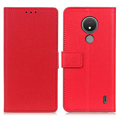 Custodia Portafoglio In Pelle Cover con Supporto M08L per Nokia C21 Rosso