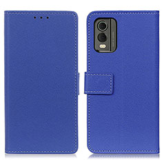 Custodia Portafoglio In Pelle Cover con Supporto M08L per Nokia C210 Blu