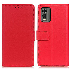 Custodia Portafoglio In Pelle Cover con Supporto M08L per Nokia C32 Rosso