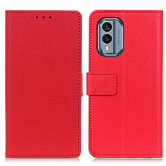 Custodia Portafoglio In Pelle Cover con Supporto M08L per Nokia X30 5G Rosso
