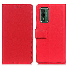 Custodia Portafoglio In Pelle Cover con Supporto M08L per Nokia XR21 Rosso