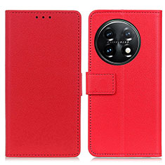 Custodia Portafoglio In Pelle Cover con Supporto M08L per OnePlus 11 5G Rosso