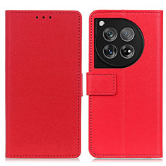Custodia Portafoglio In Pelle Cover con Supporto M08L per OnePlus 12 5G Rosso
