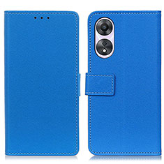 Custodia Portafoglio In Pelle Cover con Supporto M08L per Oppo A58 4G Blu