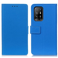 Custodia Portafoglio In Pelle Cover con Supporto M08L per Oppo A95 5G Blu